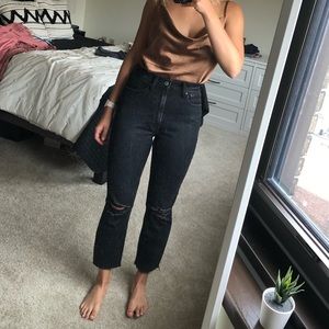 BLACK ABERCROMBIE MOM JEANS